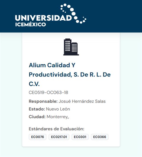 Ficha de Alium Calidad Y Productividad en el directorio de Universidad ICEMéxico, folio CE0519-OC063-18