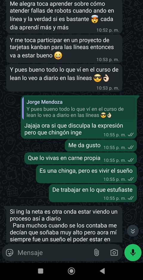 Fragmento de conversación real con Jorge Mendoza (nombre y foto ocultos por privacidad)